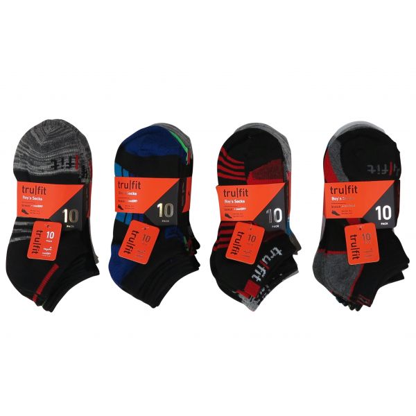 Socks - Boys Ankle (Size 10-4) - 10 per pack